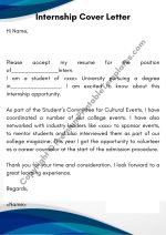 Internship Cover Letter Template