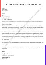 Letter of Intent for Real Estate