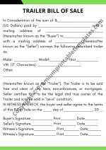 Printable Trailer Bill of Sale