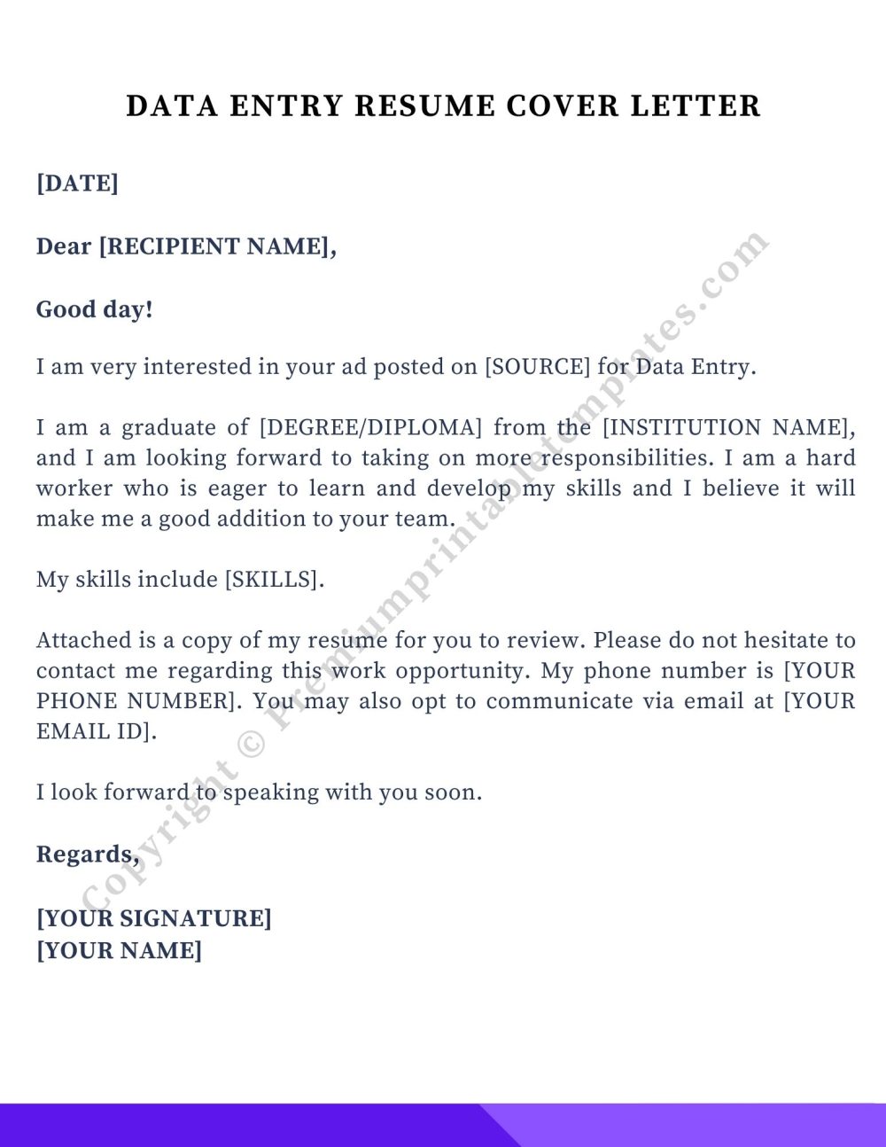 Simple Cover Letter Template