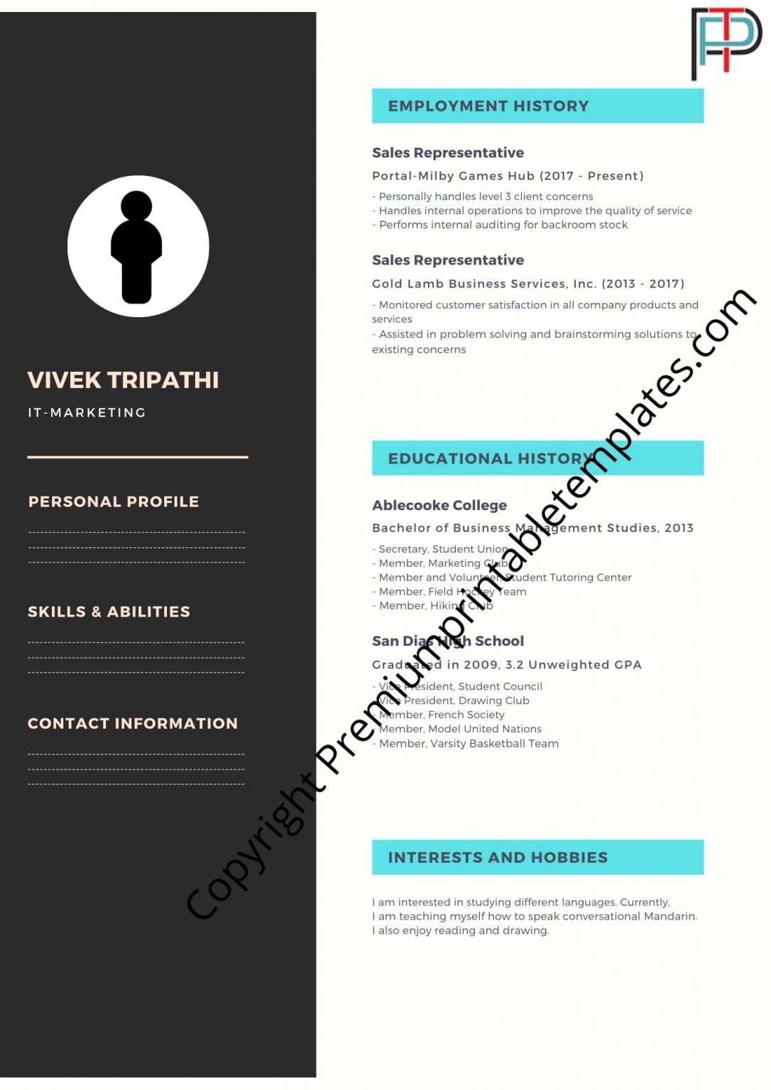Simple Resume Template | Premium Resume Templates