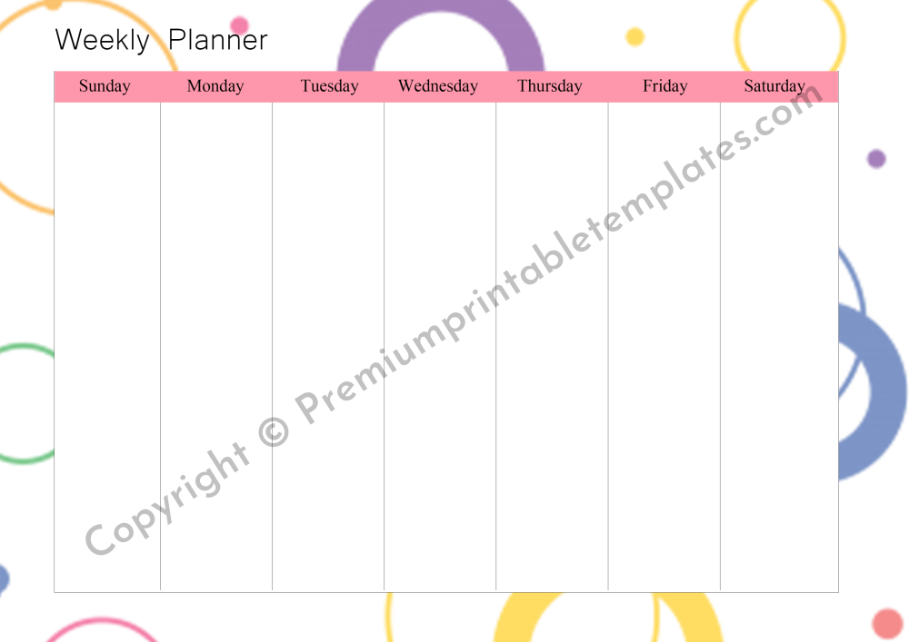 Weekly Planner Template Printable in PDF &amp; Word [Pack of 5]