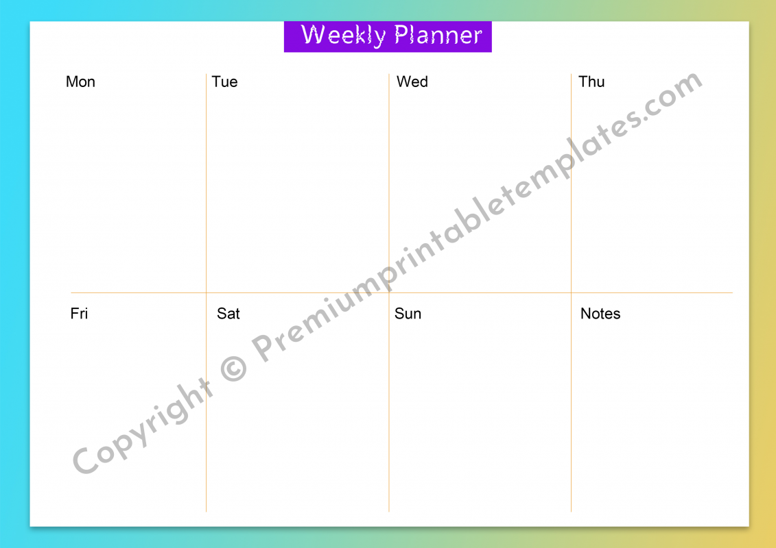 Weekly Planner Template Printable in PDF &amp; Word [Pack of 5]