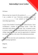 cover letter for internship