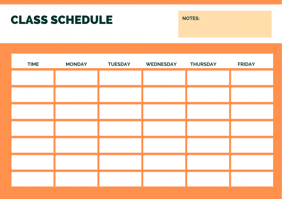 class schedule template