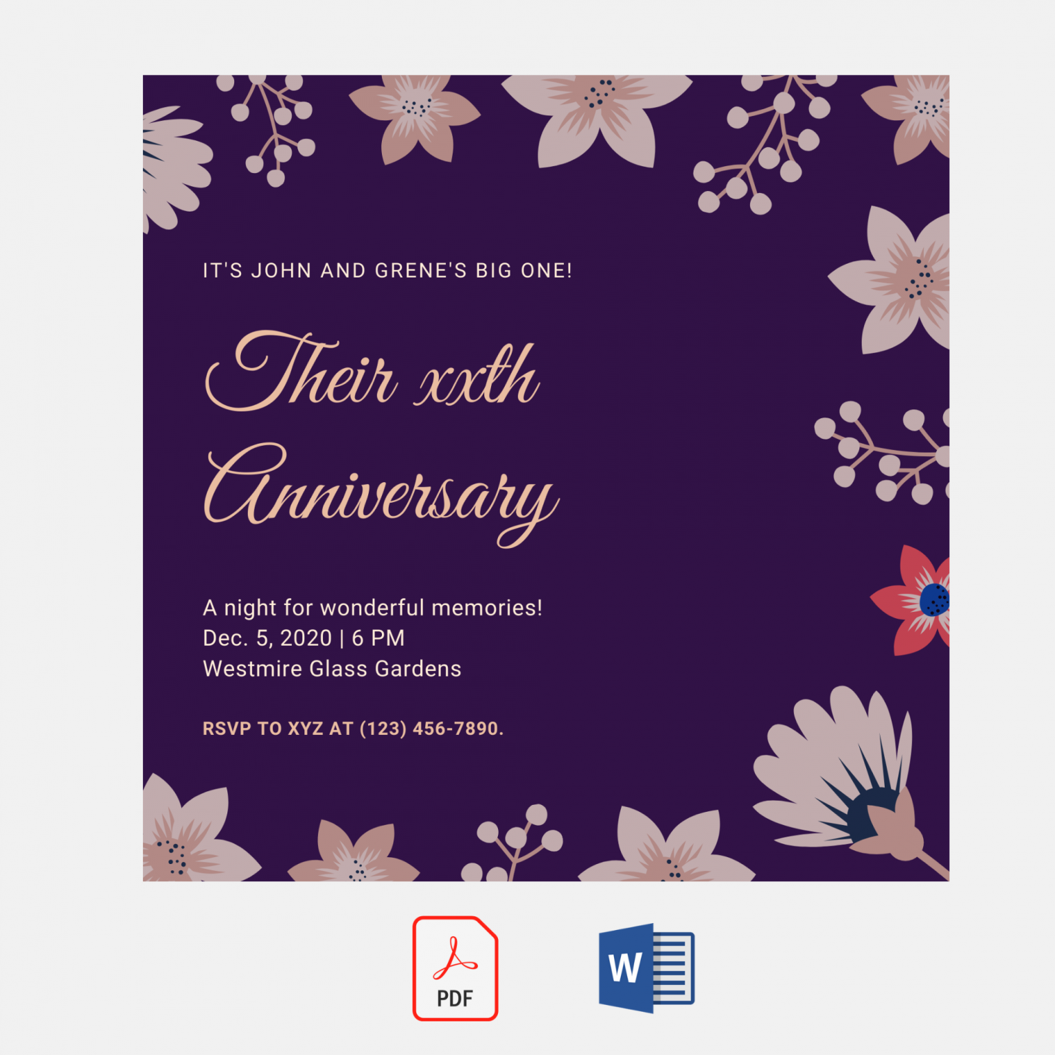 Anniversary Invitation Card | Invitation Card Templates