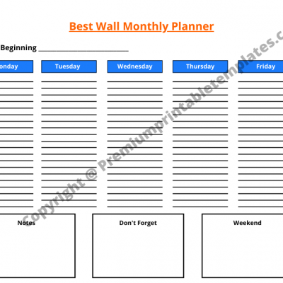 Monthly Business Goals Printable Template in PDF &amp; Word (Pack of 5)