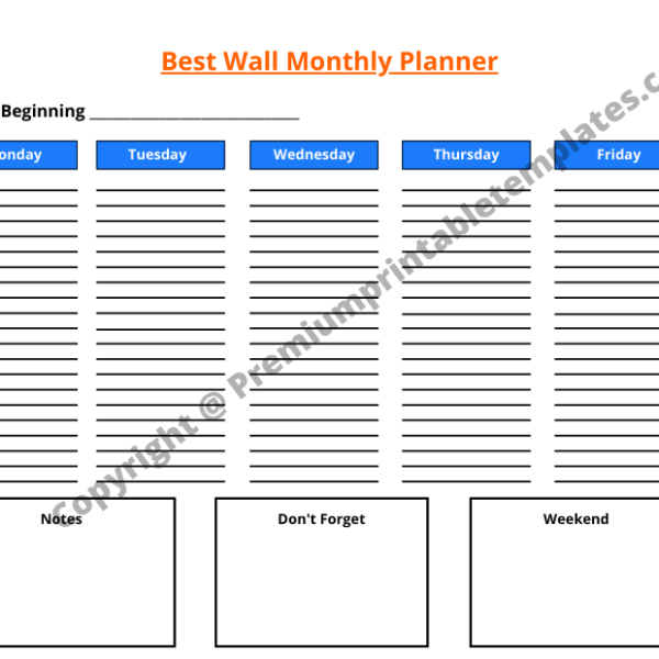 Best Wall Monthly Planner