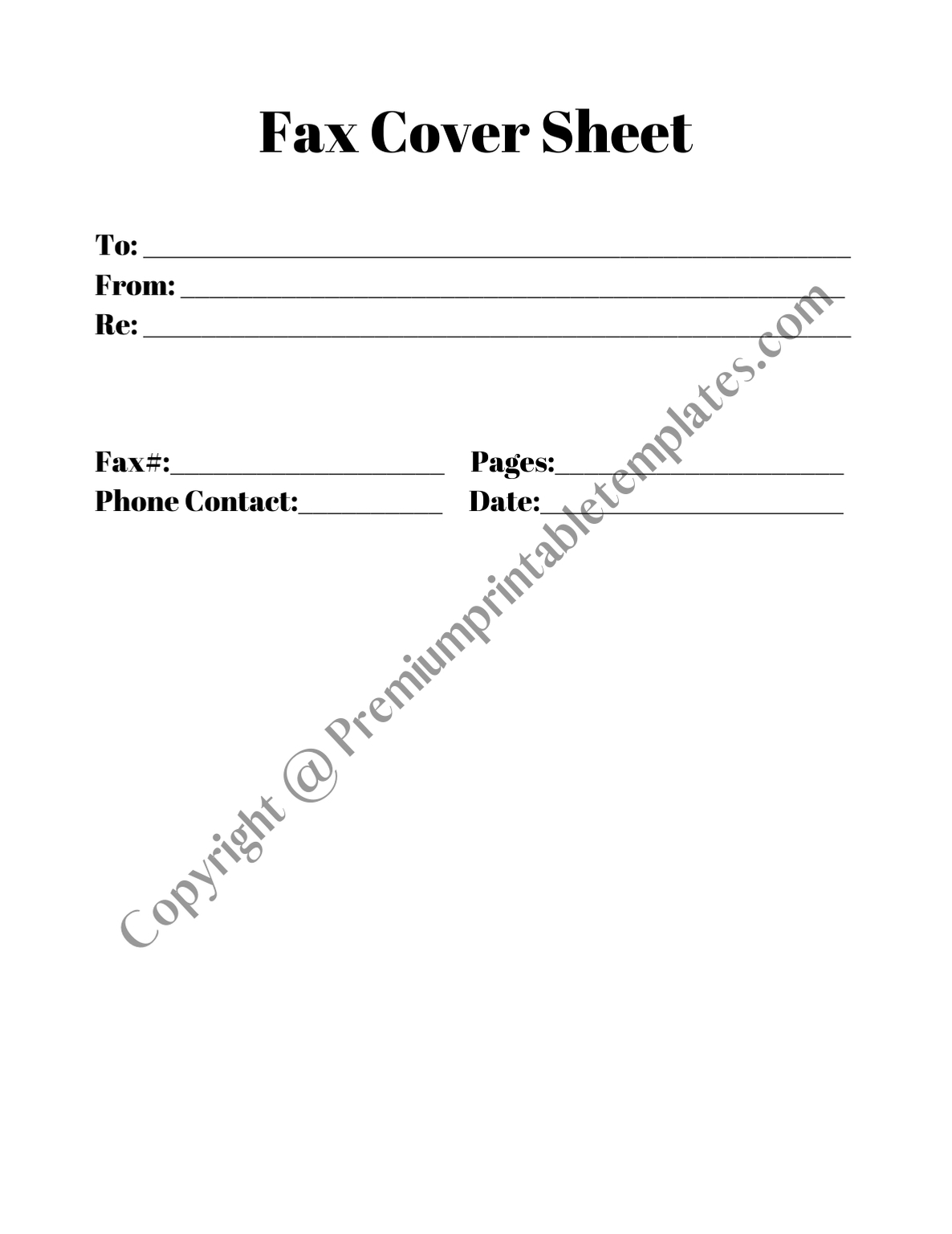 personal fax cover sheet printable template download editable pdf