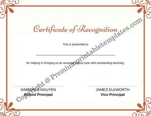 Certificate of Recognition | Editable & PDF [Pack of 5]