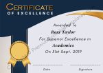 Printable Certificate of excellence pdf