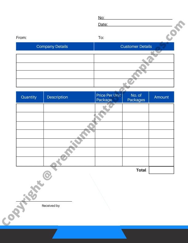 printable delivery receipt template editable printable pack of 5