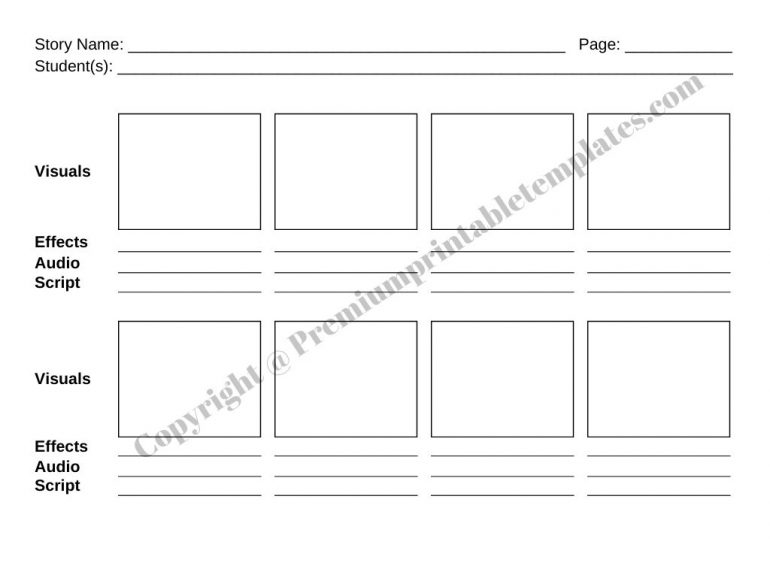 Storyboard Template for Movie