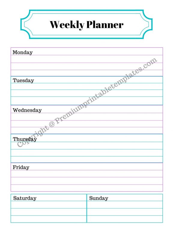 Printable Weekly Planner Template-Editable & PDF