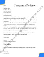 Company Offer Letter Template