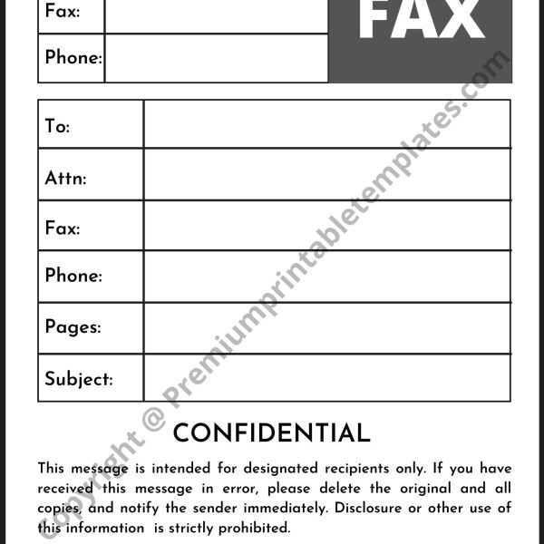 paramount confidential fax cover sheet