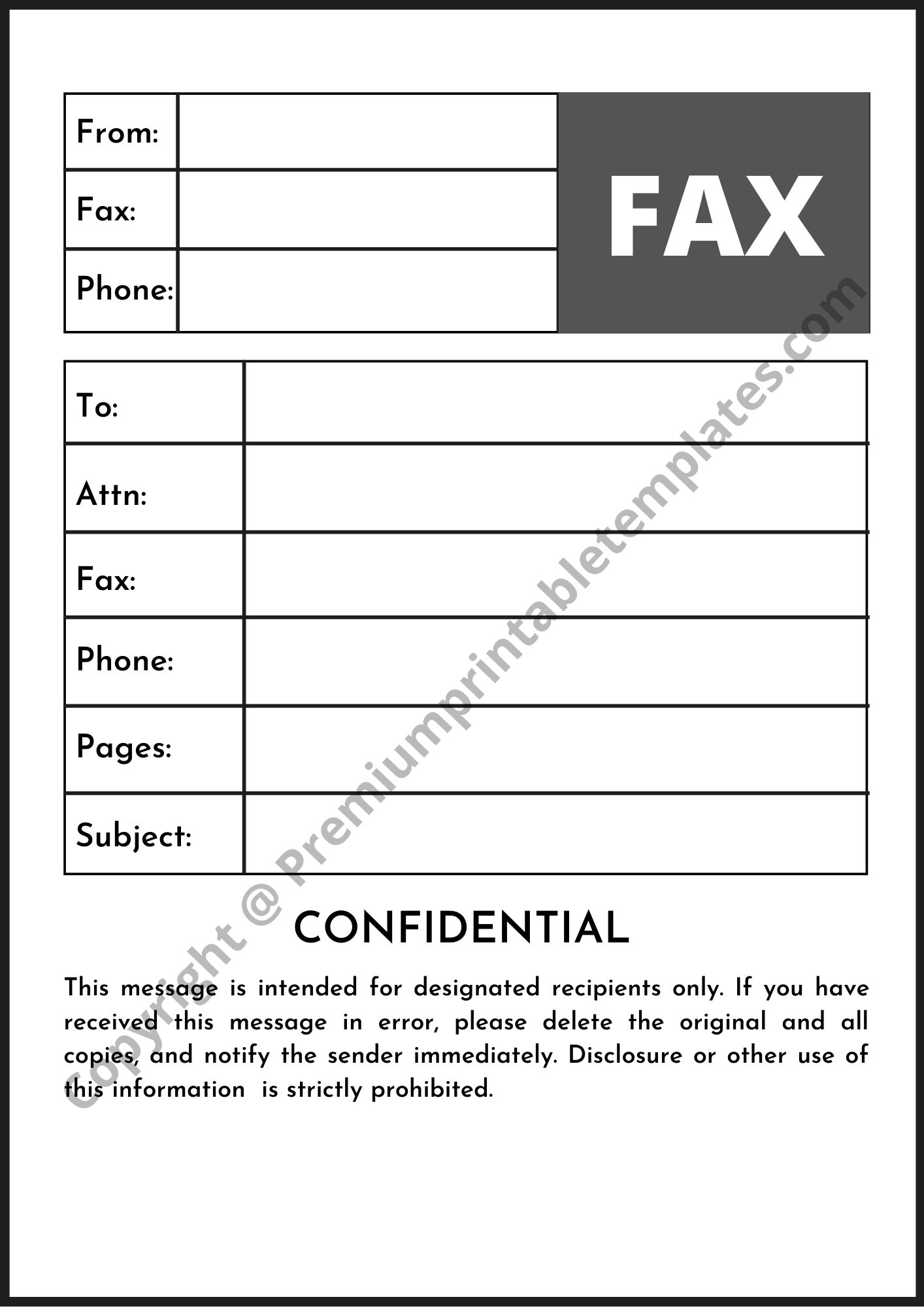 editable paramount confidential fax template premium printable templates