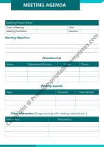 Meeting Facilities Agenda Template Download