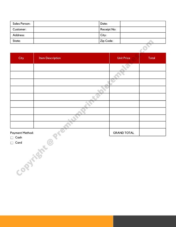 Sample Taxi Receipt Template PDF Editable