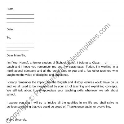 Appreciation Letter to the Teacher pdf