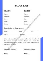 Bill of Sale Template