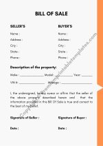 Printable Bill of Sale