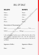 Printable Blank Bill of Sale