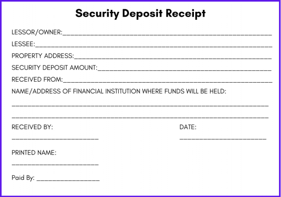 fantastic deposit return receipt template simple