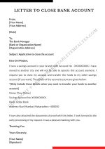 Bank Account Closing Letter