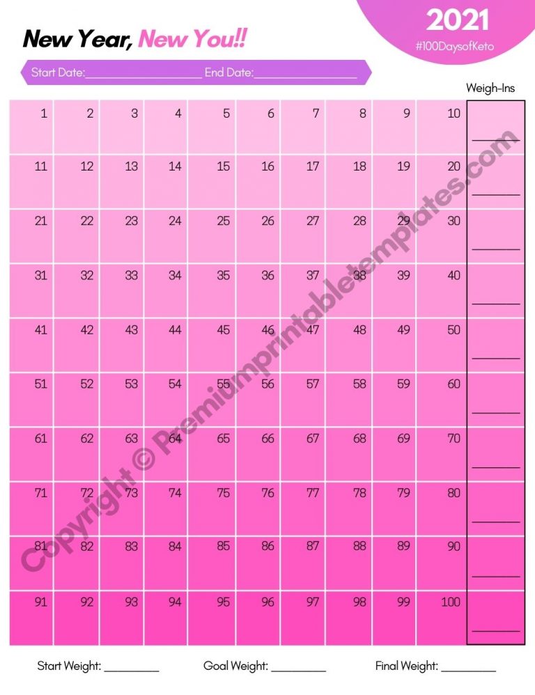 100 Days of Keto New Year Tracker &amp; Planner [Pack of 3]