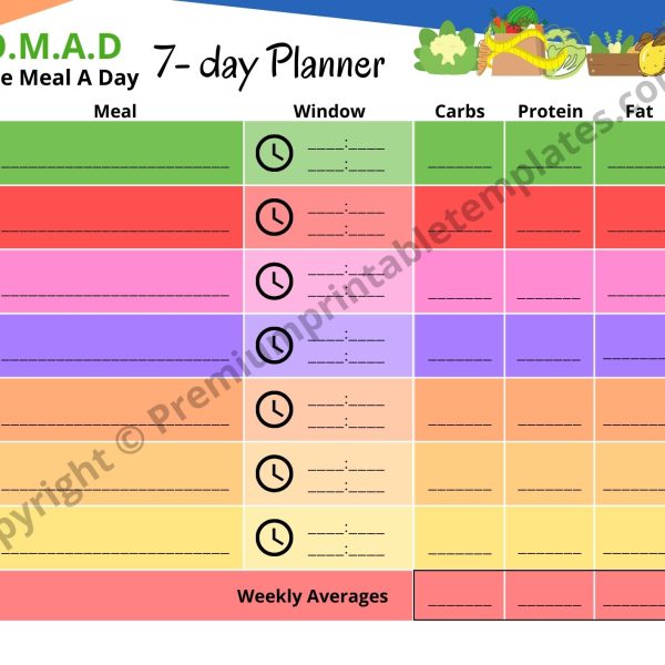 OMAD One Meal A Day Planner, Tracker