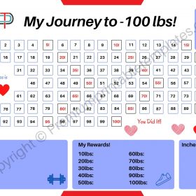 Weight Loss Tracker, 50 Pounds-Editable &amp; PDF - Premium Printable Templates