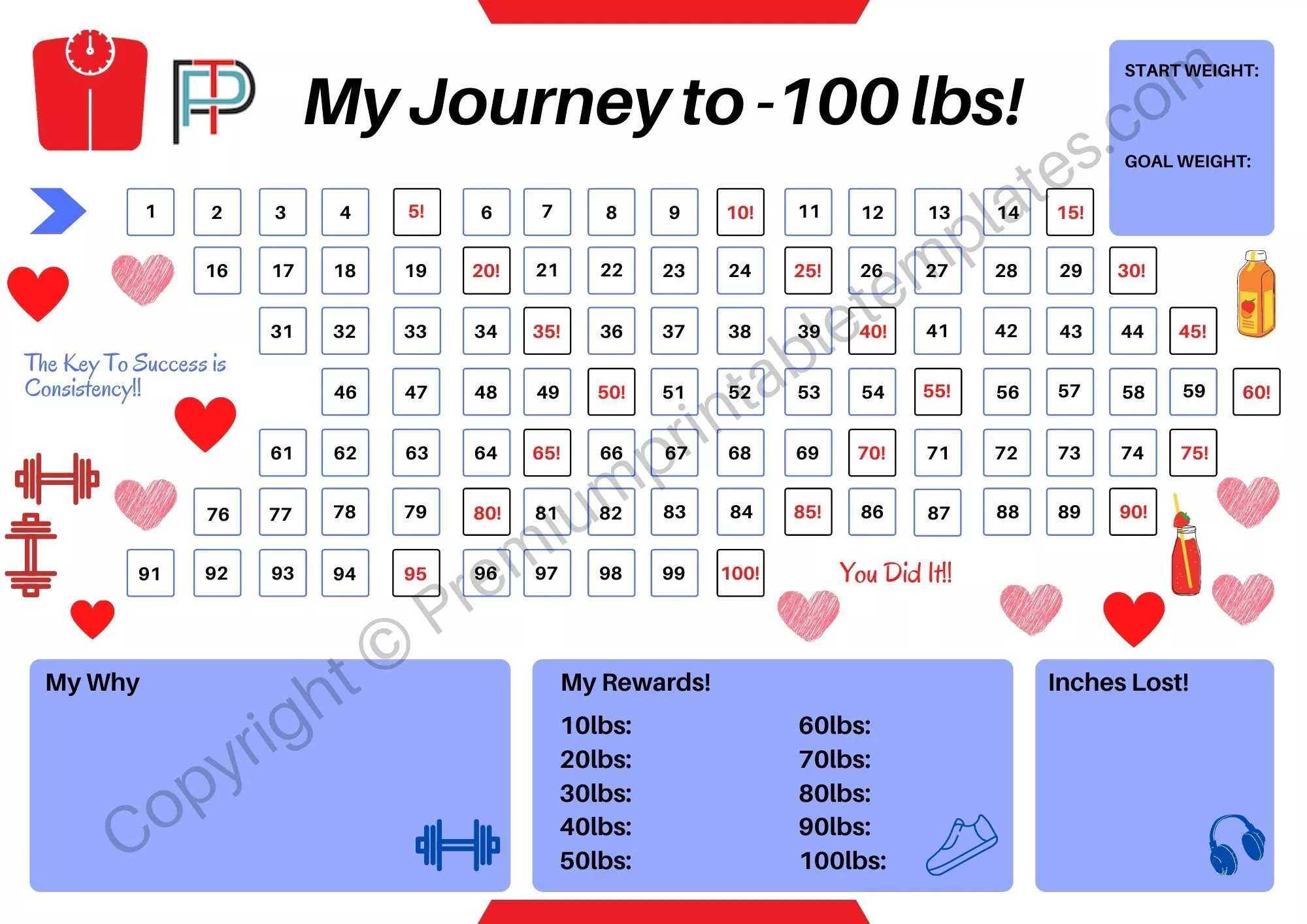 Weight Loss Tracker 100 Pounds