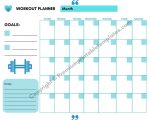 Workout Planner Blue with Goals