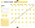 Workout Planner Yellow with Goals
