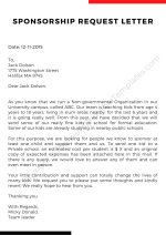 Sponsorship Request Letter Template