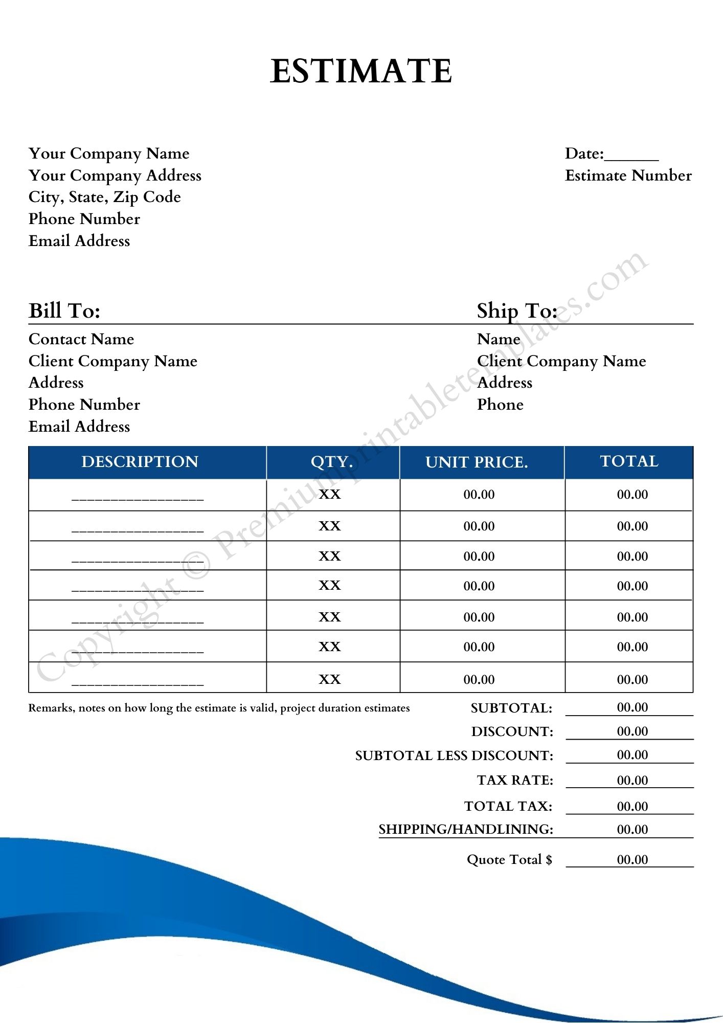 word-estimate-template