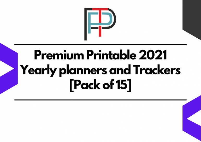 Printable 2021 Yearly planners and Trackers