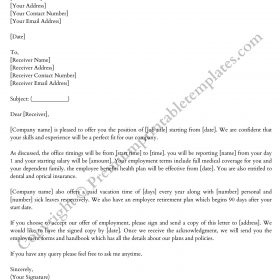 Real Estate Offer Letter Printable Template in PDF and Word