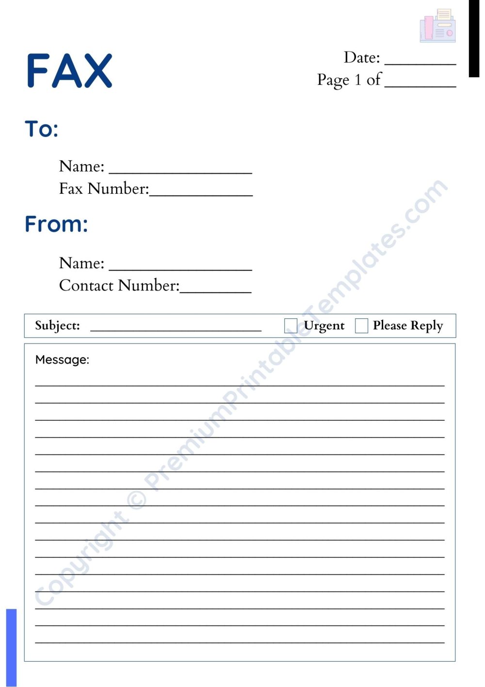 Generic Fax Cover Sheet
