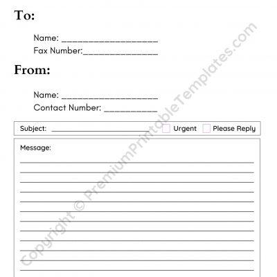 generic fax cover sheet template