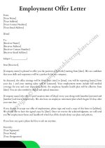 Printable Employment Offer Letter