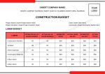Construction Budget Template