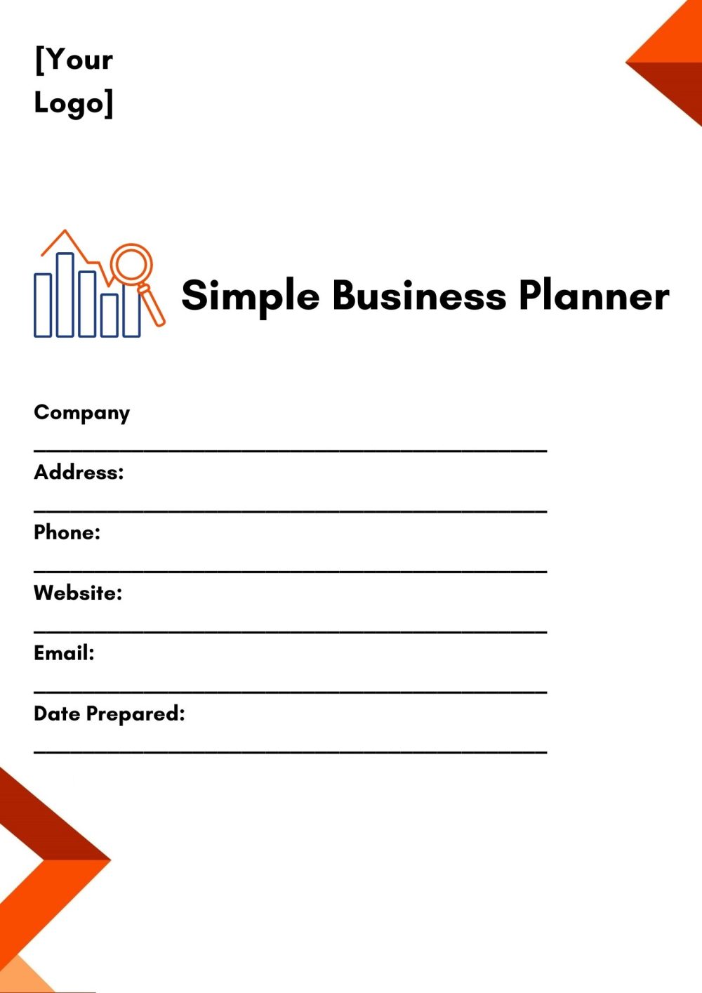 Business Planner Template Simple in PDF and Word