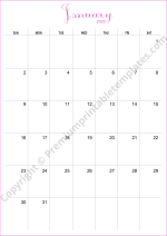 January 2022 Calendar
