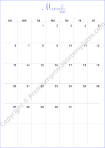 March 2022 Calendar