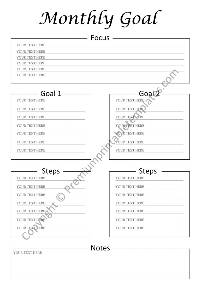 Monthly Goal Planner PDF