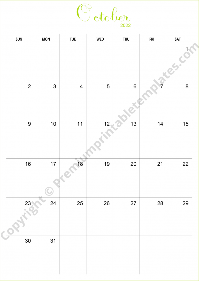 October 2022 Calendar