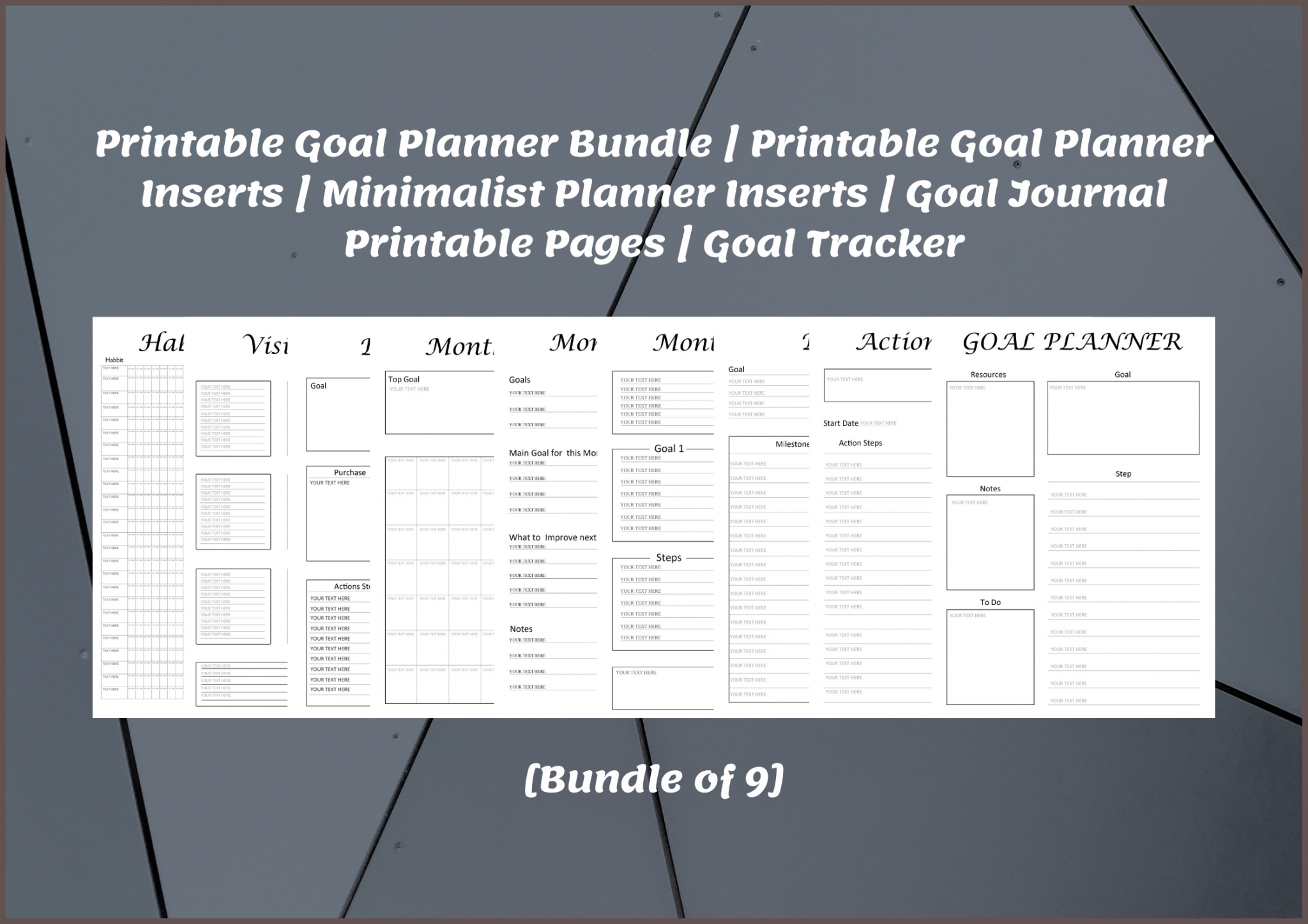 Goal Planner Template Printable in PDF & Word [Pack of 9]