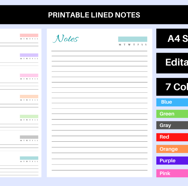 Printable Lined Notes PDF